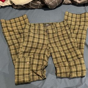 L.E.I. Vintage Plaid Pants Low Rise Slight Flare. size 3
